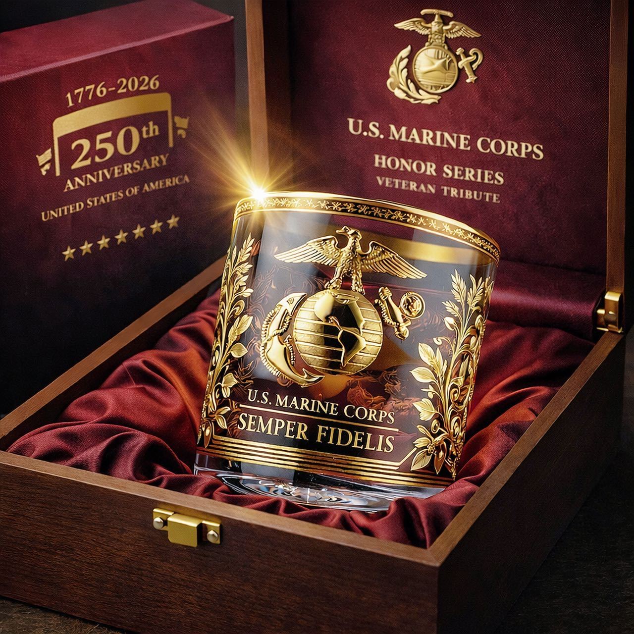 Patriot Tribute 250th Anniversary Glass