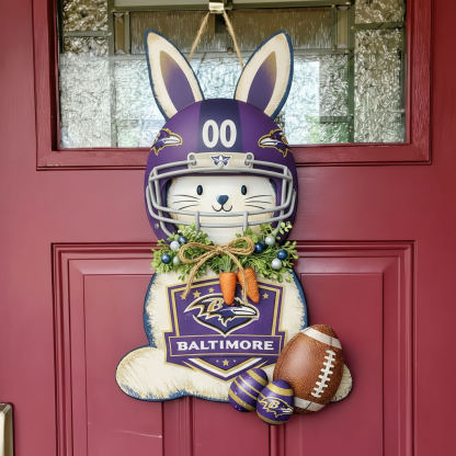 🐰🏈 Easter Football Bunny Door Hanger