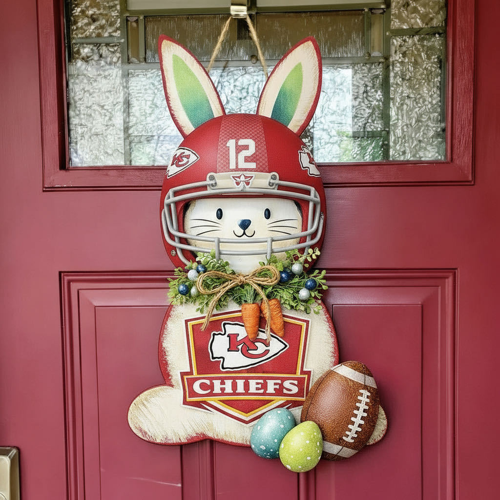 🐰🏈 Easter Football Bunny Door Hanger