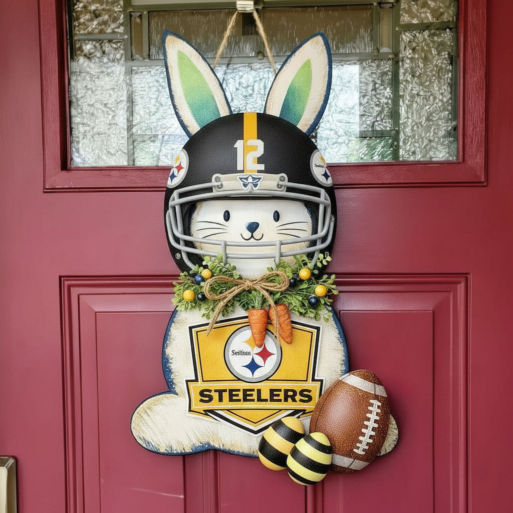 🐰🏈 Easter Football Bunny Door Hanger