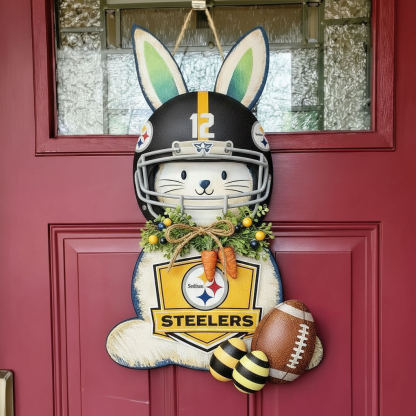 🐰🏈 Easter Football Bunny Door Hanger