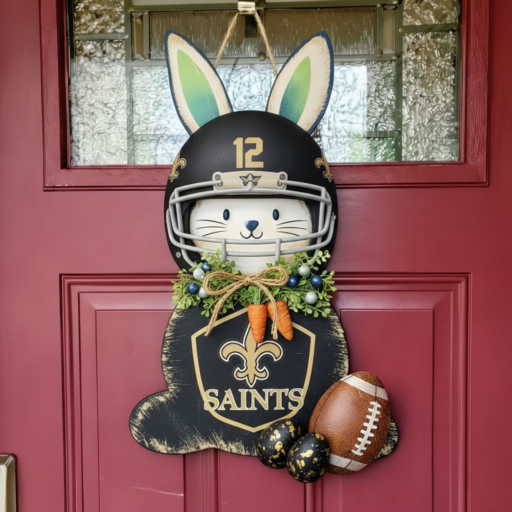 🐰🏈 Easter Football Bunny Door Hanger