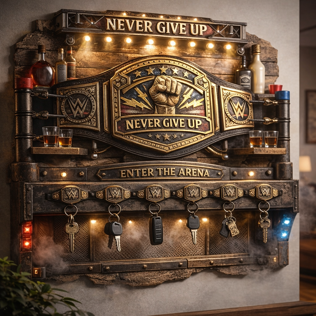 🥇 Never Give Up – Championship Spirit Key Holder 🥊🔑