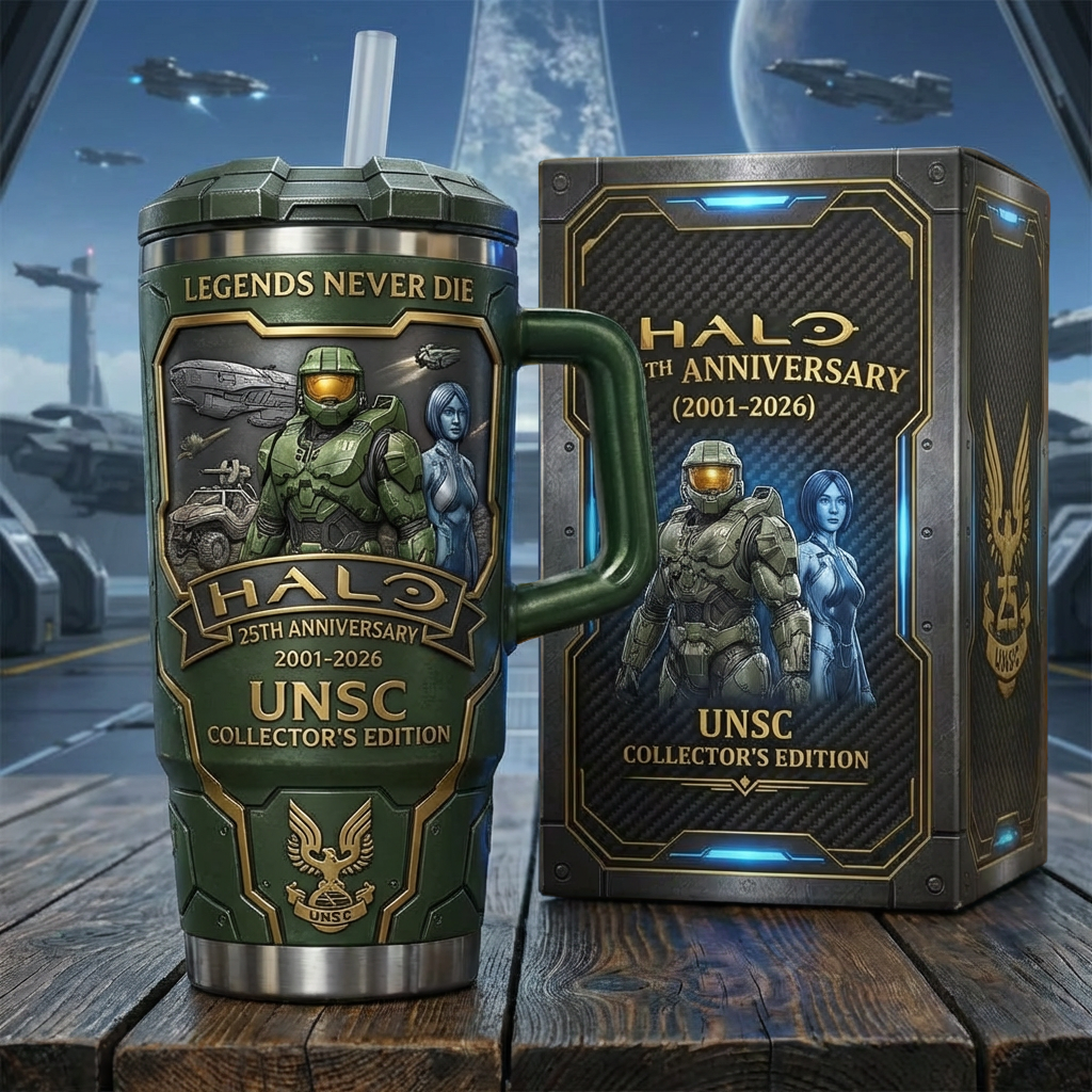 HALO 25th Anniversary "Legends Never Die" Tumbler - Master Chief & Cor