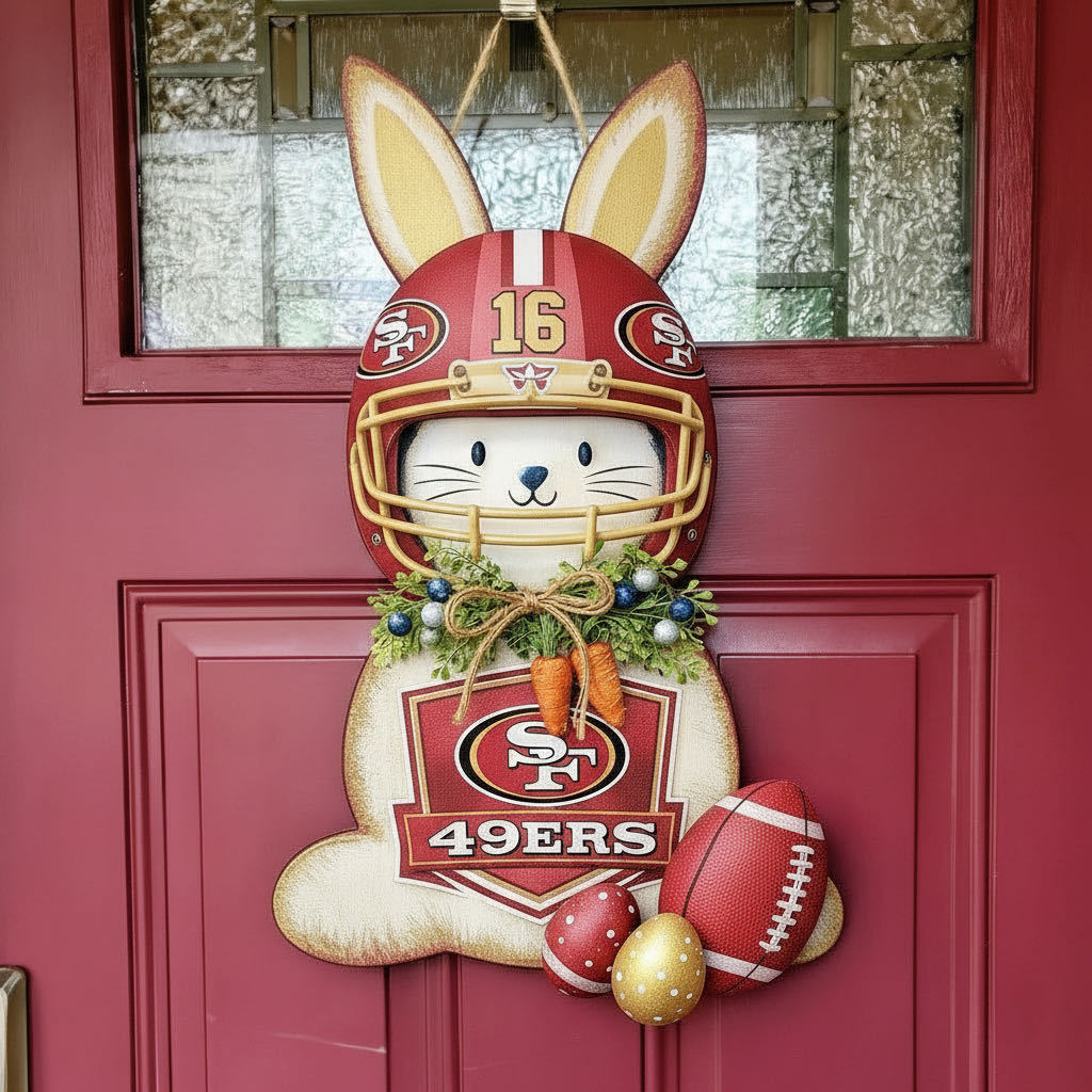 🐰🏈 Easter Football Bunny Door Hanger