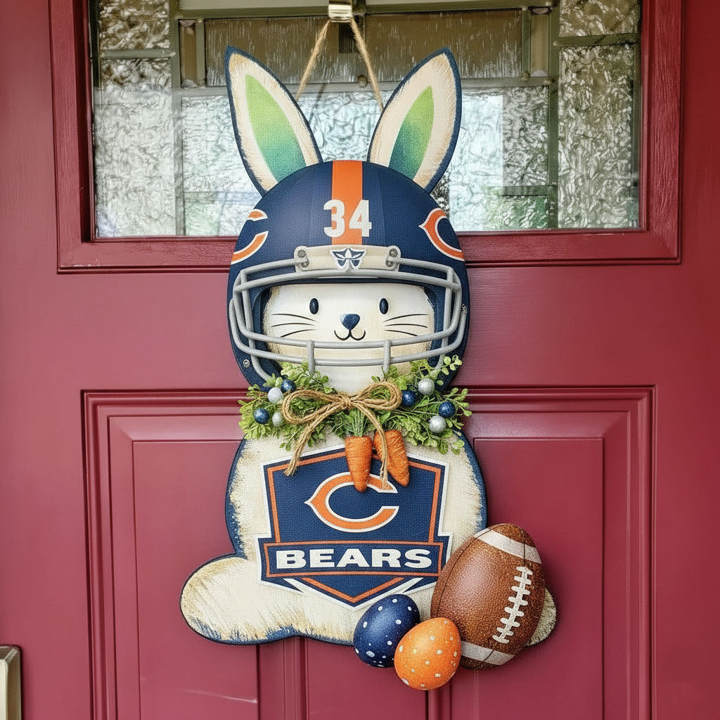 🐰🏈 Easter Football Bunny Door Hanger