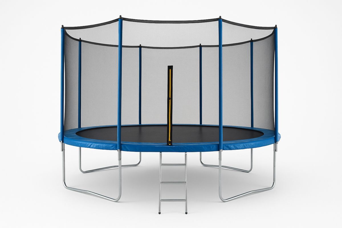 Lasten trampoliini turvaverkolla 244 cm sininen teräs-Jardineterna