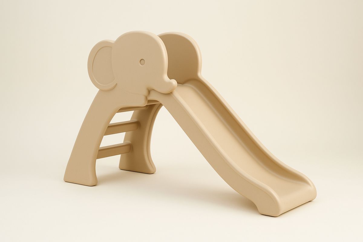 Lasten elefanttiliukumäki polyeteeni 160 cm beige-Jardineterna