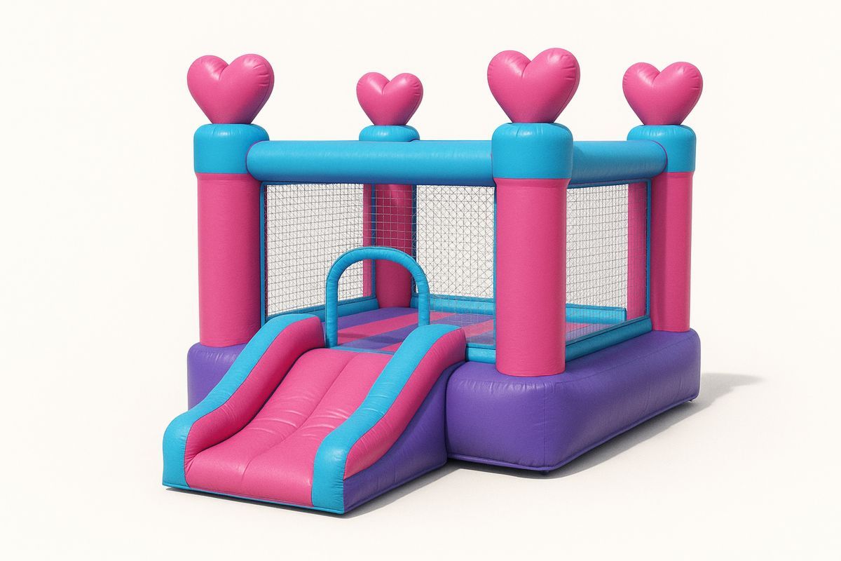 Lasten PVC-ilmatäytteinen pomppulinna liukumäellä-Jardineterna