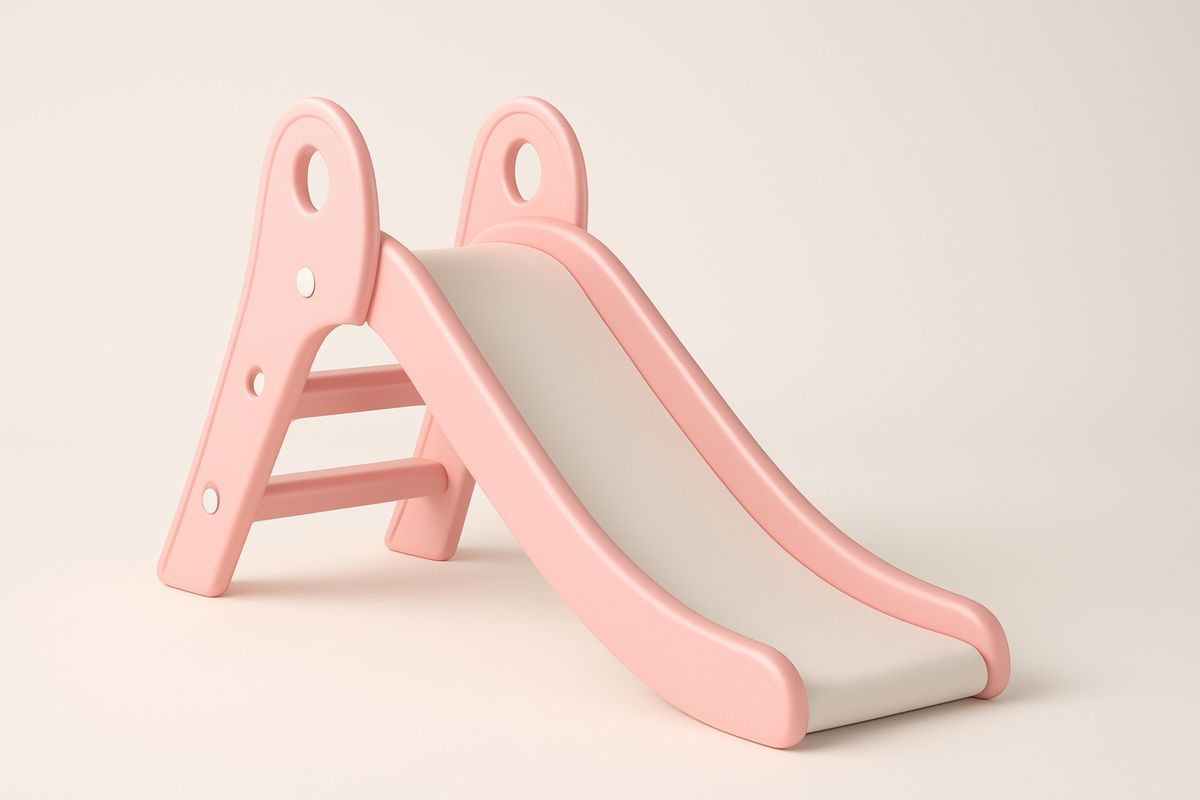 Muovinen lasten liukumäki vaaleanpunainen 110x40x70cm-Jardineterna