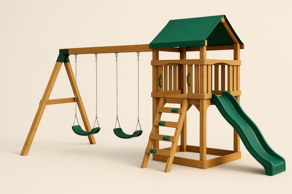 Puinen Leikkikeskus Keinusetillä, Vihreä-Jardineterna