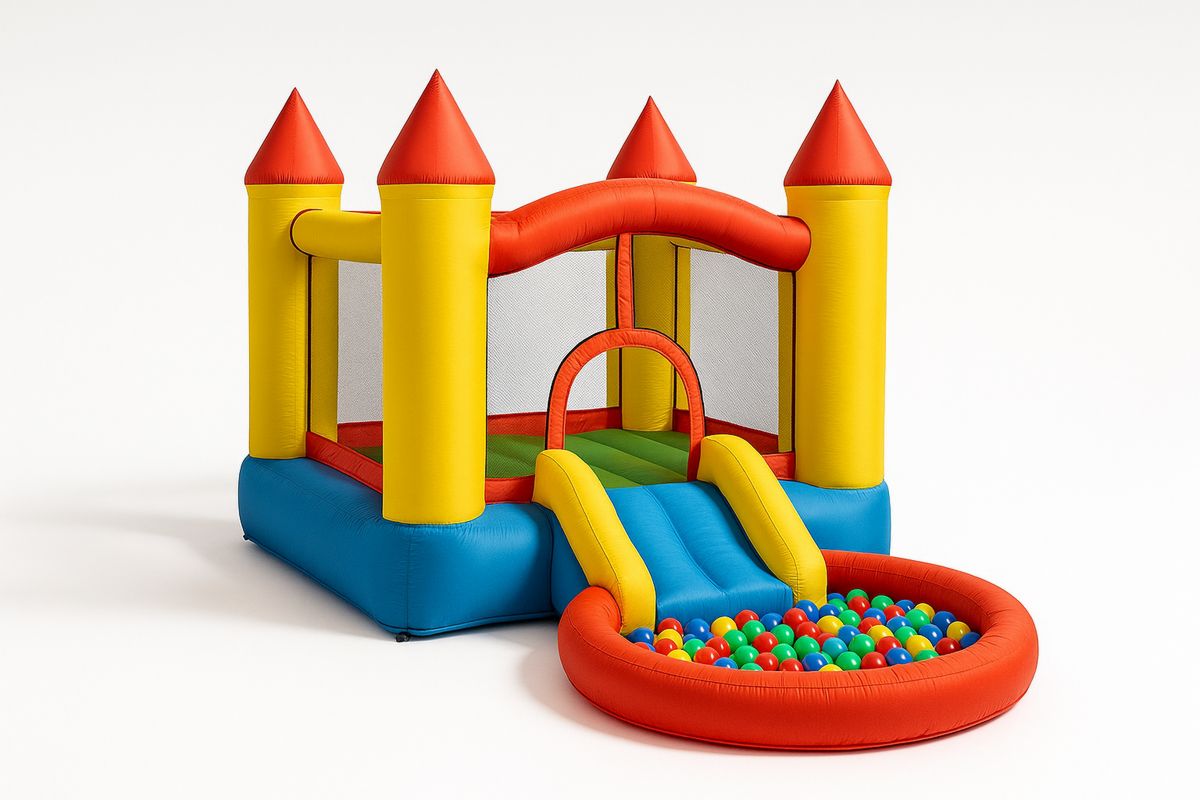 Lasten Ilmatäytteinen Hyppylinna Liukumäellä PVC 300x250x210 cm-Jardineterna