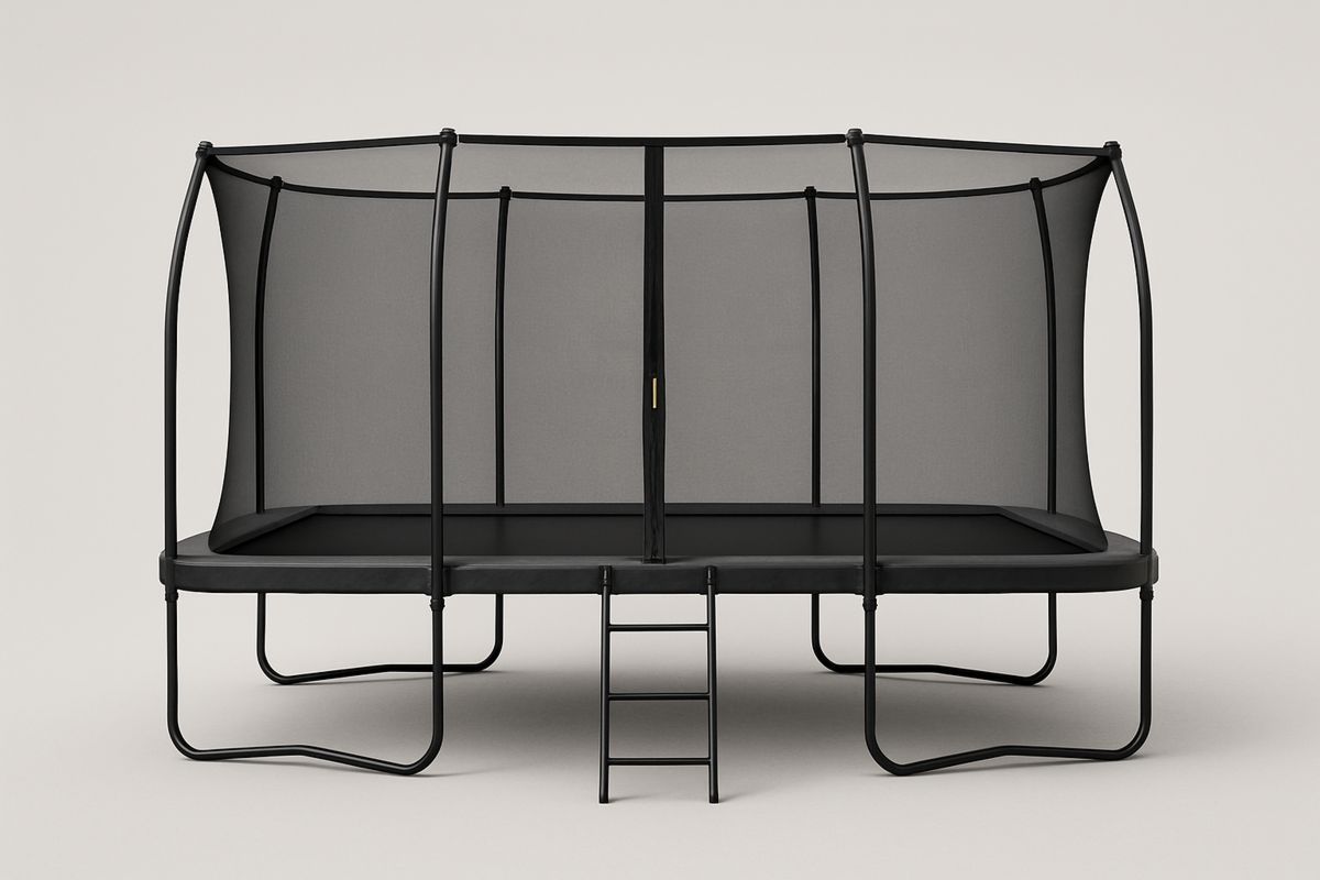 Musta trampoliini turvaverkolla teräs 300 cm-Jardineterna