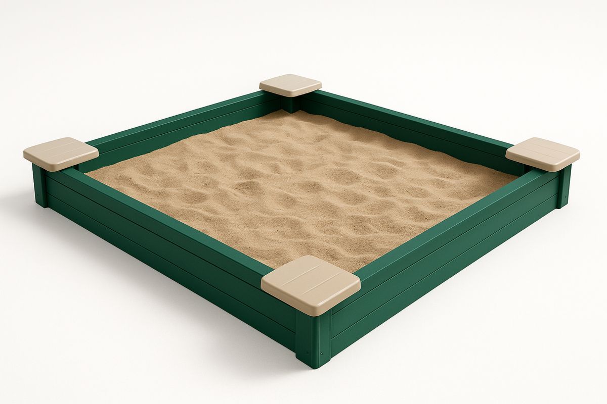 Lasten hiekkalaatikko neliön muotoinen, PVC ja kulmasuojat, 3–12-vuotiaille-Jardineterna