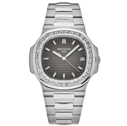 Nautilus 5711/110P-001 Platinum Grey Dial Diamond Bezel