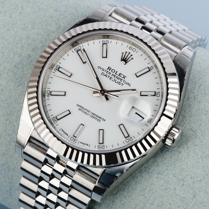Rolthtex Datejust 41 Oystersteel and 18K White Gold 41 mm White Dial 126334-0010
