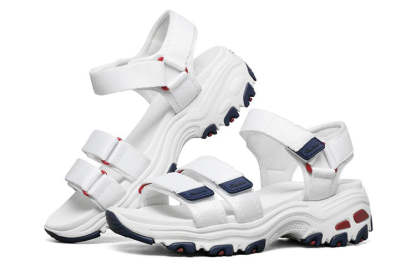 (WMNS) skecththers D'Lites Slipper GS White/Blue/Red 31514-WNVR