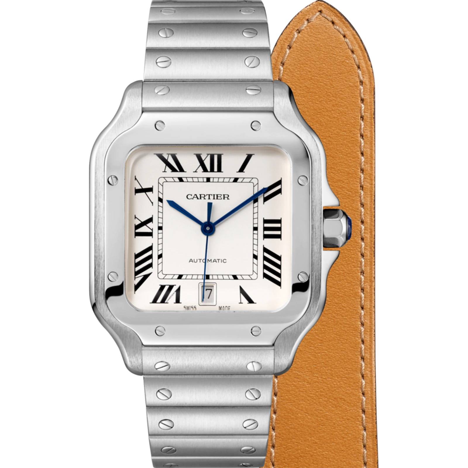 SANTOS DE , LARGE MODEL And Leather Bracelets