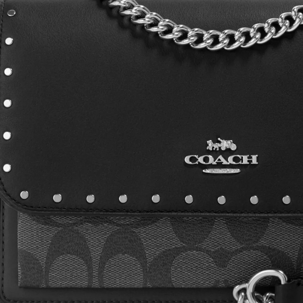 Klare Crossbody Bag In Signature Canvas With Rivets