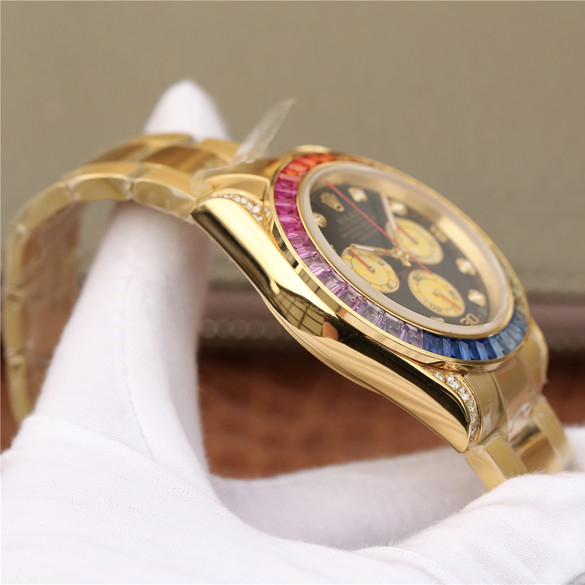 DAYTONA RAINBOW DIAMOND YELLOW GOLD STAINLESS STEEL 40mm