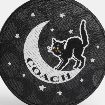 Coin Case In Signature Canvas With Halloween Graphic