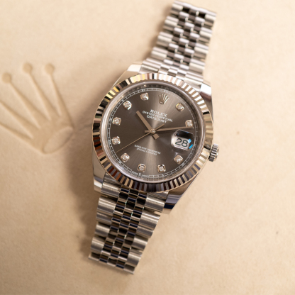 Rolthtex DateJust 41 Rhodium Diamond Dial 126334 Steel & 18k White Gold