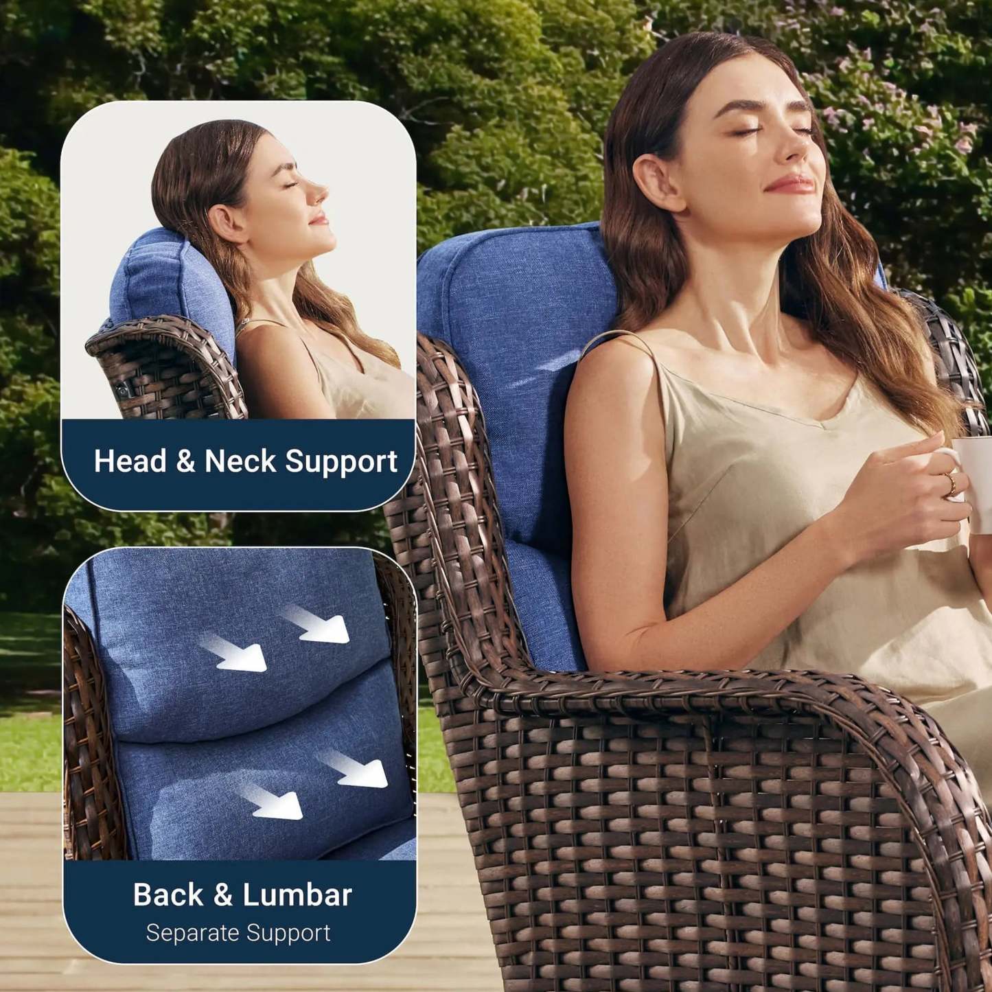 Hawthorne 5 Seater Patio Rattan Sofa Set with Swivel Chairs