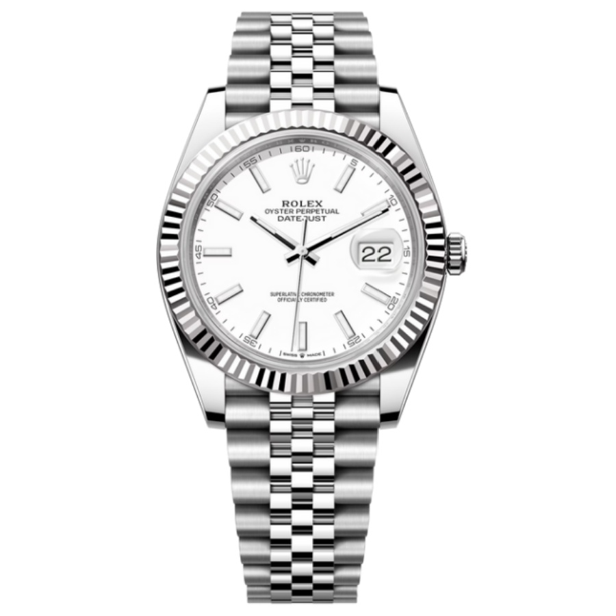 Rolthtex Datejust 41 Oystersteel and 18K White Gold 41 mm White Dial 126334-0010