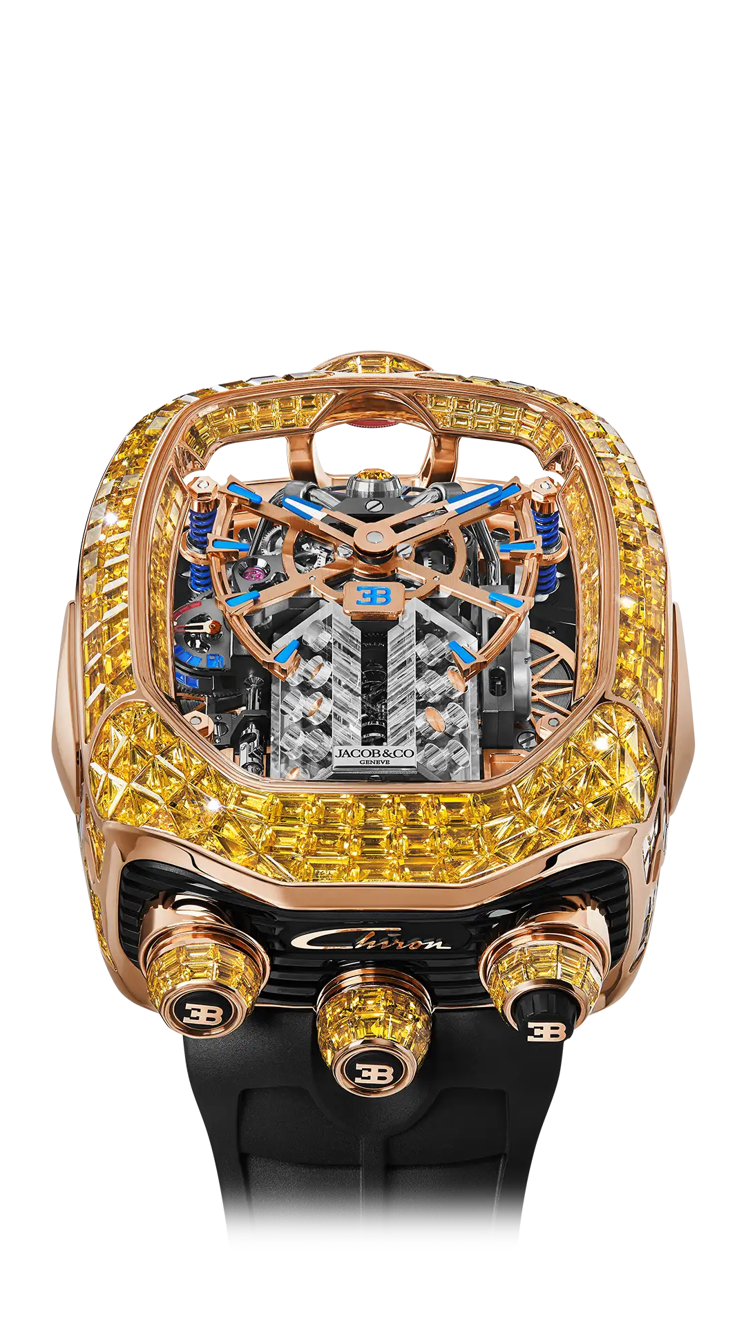 Bugthtatti Chiron Tourbillon Baguette |  Yellow Sapphires Jacthtob & Co.