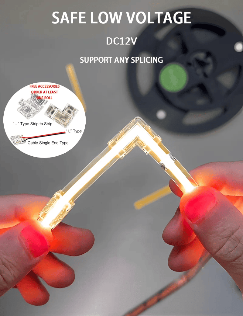 Anywhere Cut new Arrival 12V COB LED Strip light 3000K 4000K 6000K 90Ra 5M/Roll with free connectors