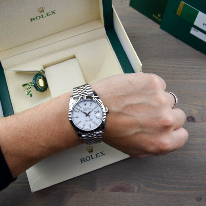 Rolthtex Datejust 41 Oystersteel and 18K White Gold 41 mm White Dial 126334-0010