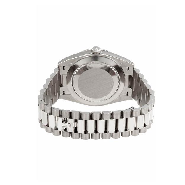 Rolthtex Day-Date 40 Silver Dial 18k White Gold Men's Watch 228349RBR-0004