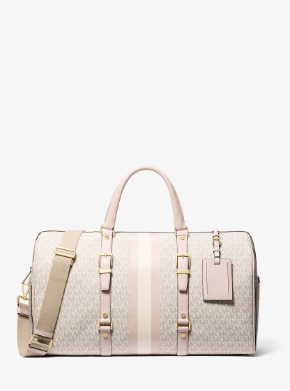Bedford Travel Extra-Large Signature Logo Stripe Weekender Bag