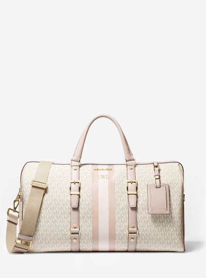 Bedford Travel Extra-Large Signature Logo Stripe Weekender Bag