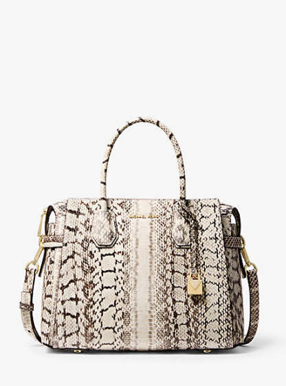 Mercer Medium Snakeskin Belted Satchel