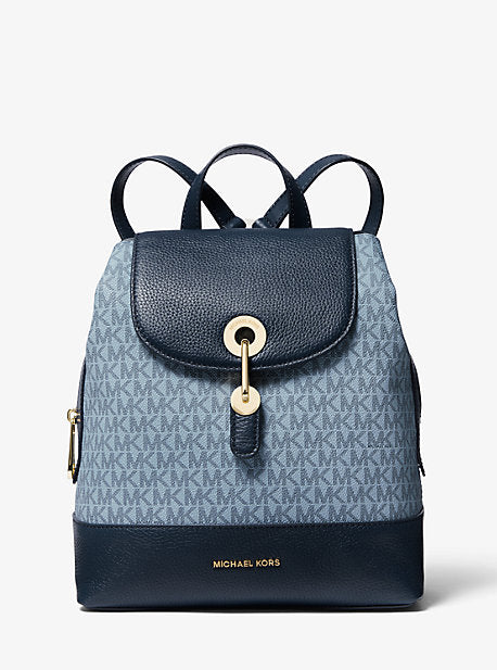 Raven Medium Logo and Pebbled Leather Backpack