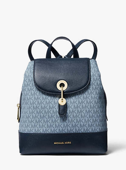 Raven Medium Logo and Pebbled Leather Backpack