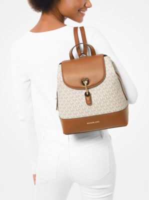 Raven Medium Logo and Pebbled Leather Backpack