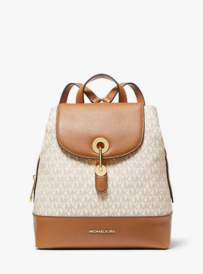 Raven Medium Logo and Pebbled Leather Backpack