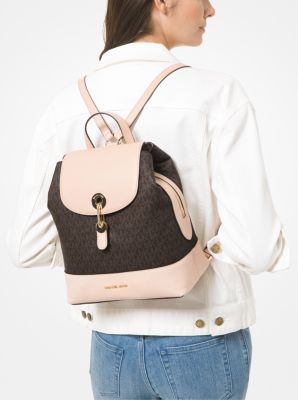 Raven Medium Logo and Pebbled Leather Backpack