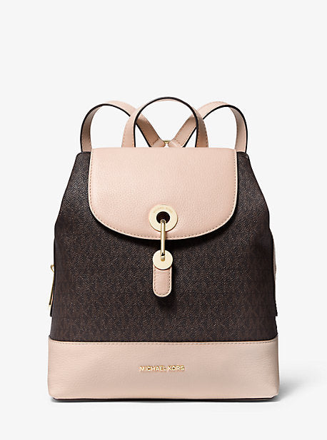 Raven Medium Logo and Pebbled Leather Backpack