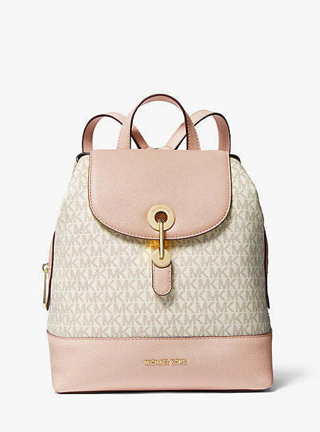 Raven Medium Logo and Pebbled Leather Backpack