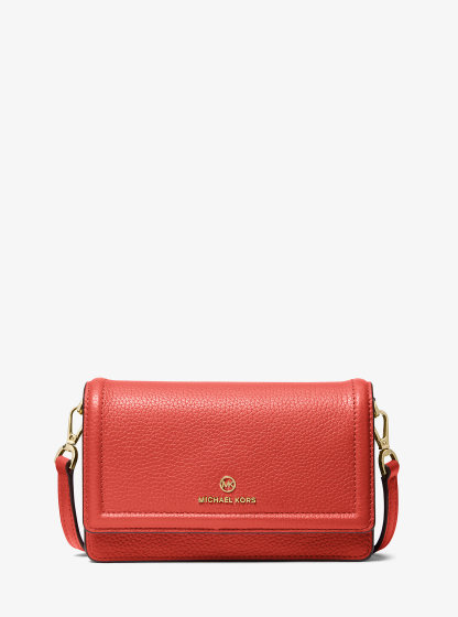 Jet Set Small Pebbled Leather Smartphone Convertible Crossbody Bag