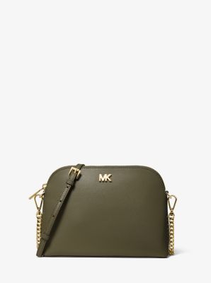 Large Crossgrain Leather Dome Crossbody Bag
