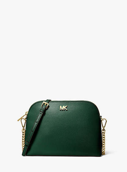 Large Crossgrain Leather Dome Crossbody Bag