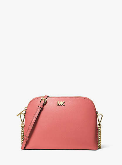 Large Crossgrain Leather Dome Crossbody Bag