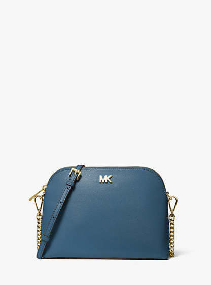 Large Crossgrain Leather Dome Crossbody Bag