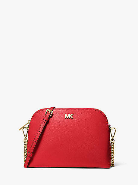 Large Crossgrain Leather Dome Crossbody Bag