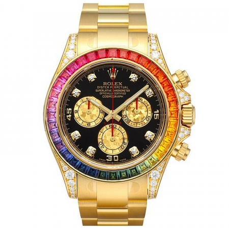 DAYTONA RAINBOW DIAMOND YELLOW GOLD STAINLESS STEEL 40mm