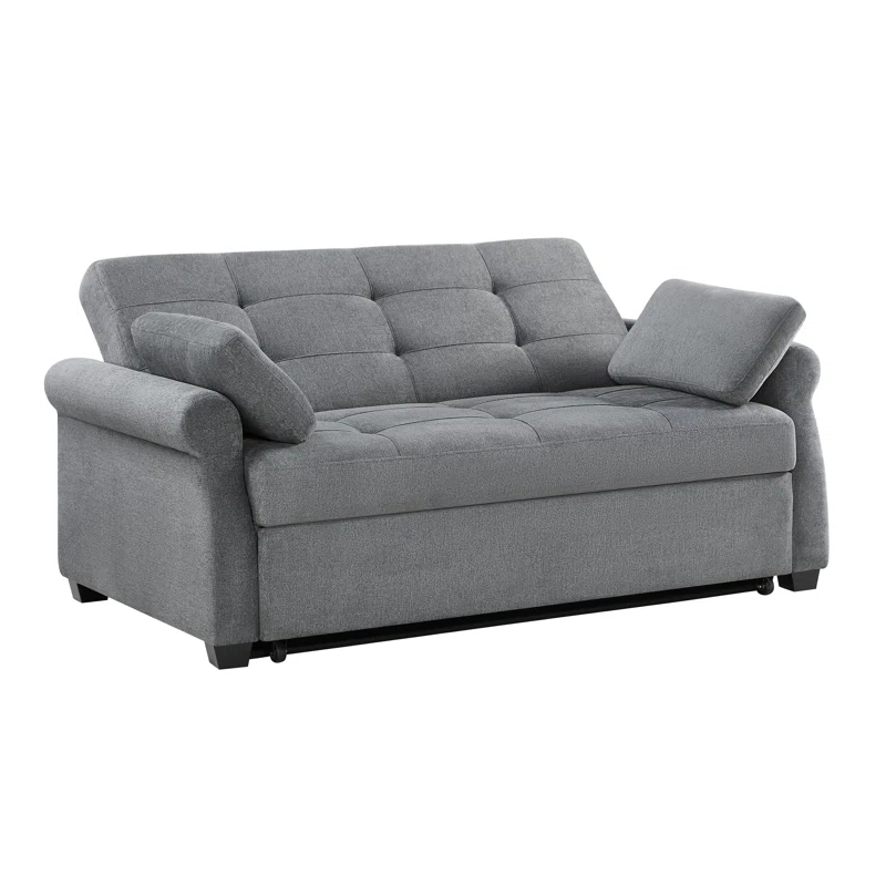 Serta Sabrina 72.6'' Queen Rolled Arm Tufted Back Convertible Sleeper Sofa with Cushions